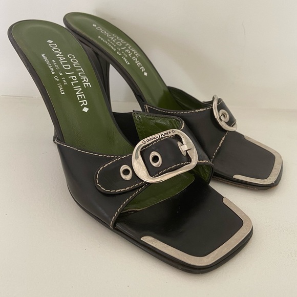 Donald Pliner Couture Sz 8.5 Black Leather Heels - Picture 4 of 5